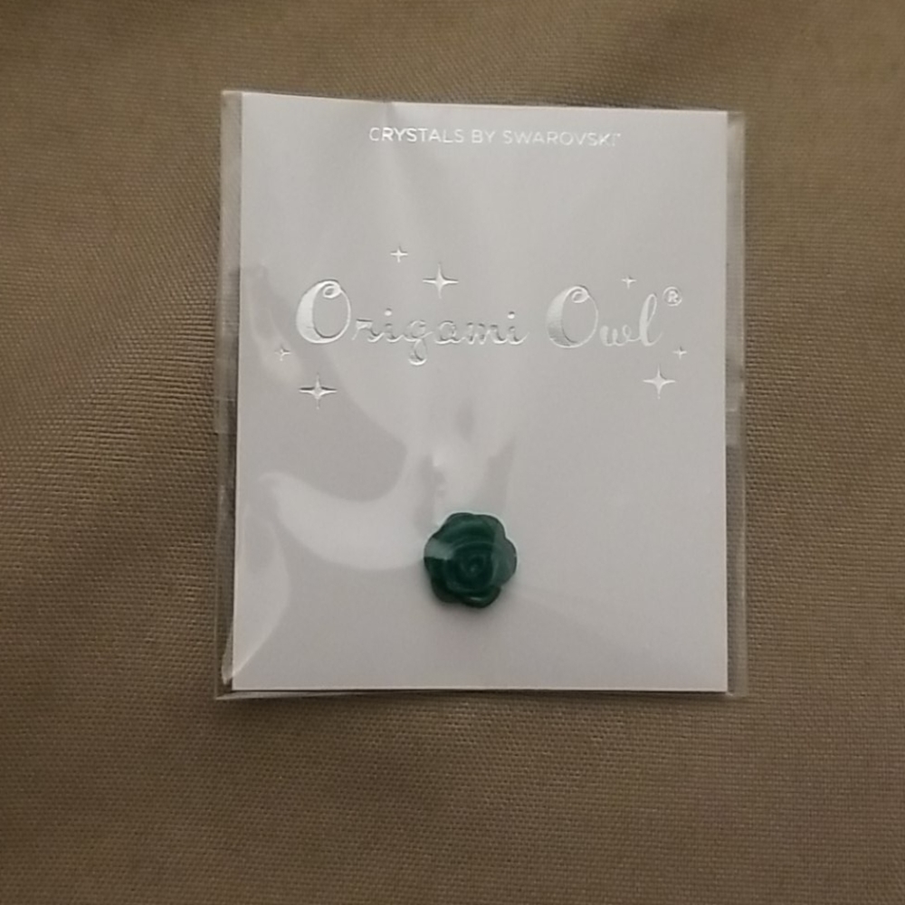 Green Rose Floating Charm